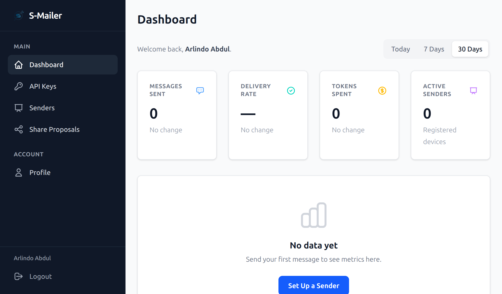S-Mailer Dashboard